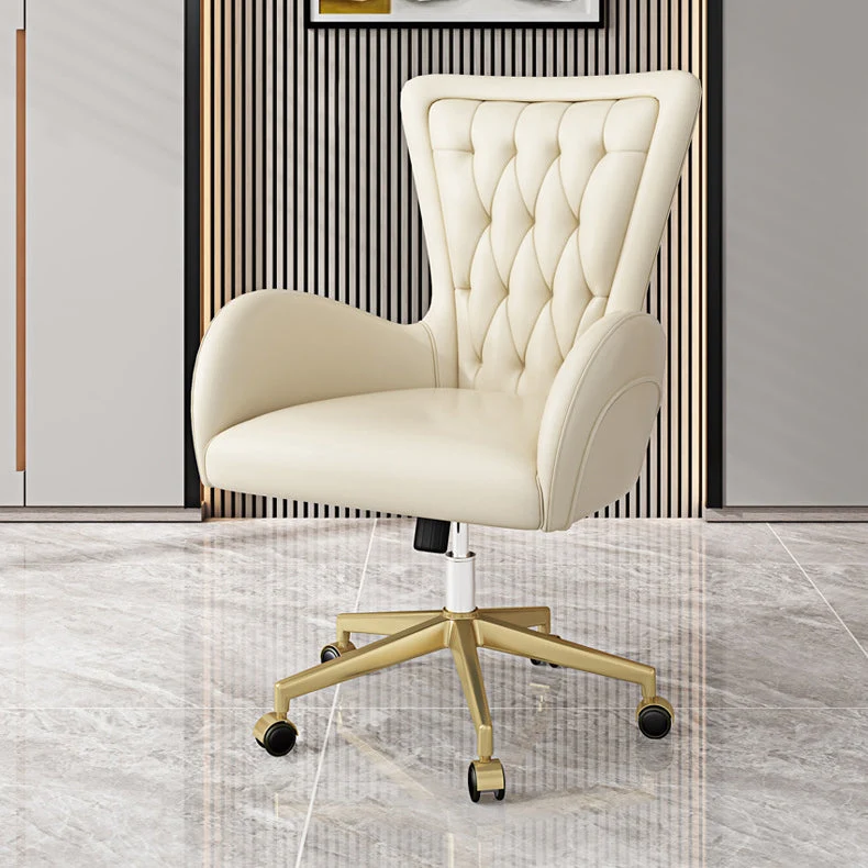 Chaise de travail en cuir moderne, chaise de bureau réglable en hauteur pour le bureau Clearhalo
