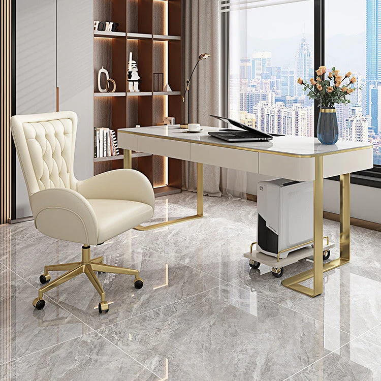 Chaise de travail en cuir moderne, chaise de bureau réglable en hauteur pour le bureau Clearhalo