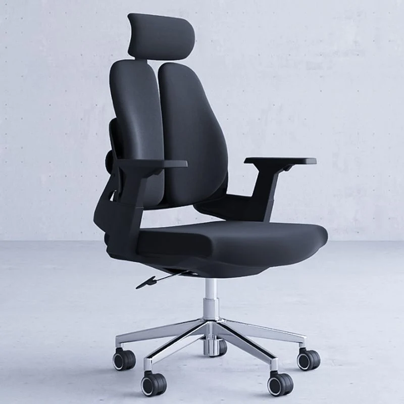 Chaise de travail à dossier haut, chaise de bureau à bras réglable en maille avec appui-tête Clearhalo
