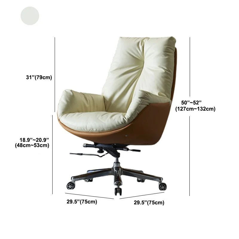 Chaise de travail à dossier moyen, cadre en acier inoxydable, chaise de bureau rembourrée avec roulettes Clearhalo