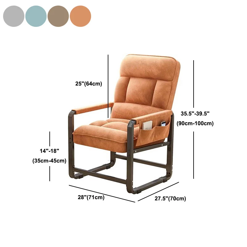 Chaise de travail à dossier réglable de chaise de bureau à domicile de style moderne sans roues Clearhalo