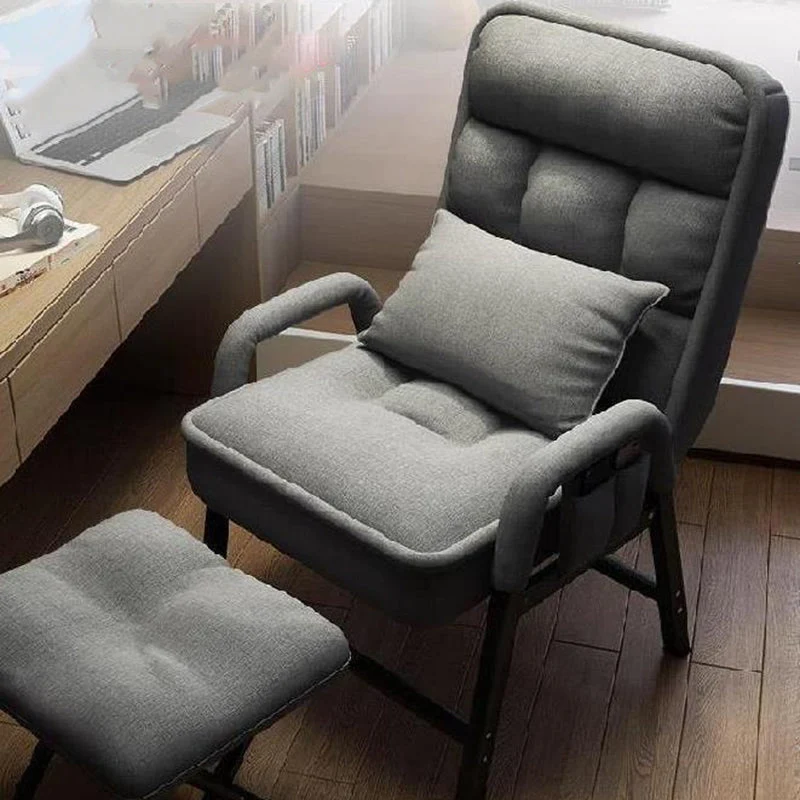 Chaise de travail à dossier réglable de chaise de bureau à domicile de style moderne sans roues Clearhalo