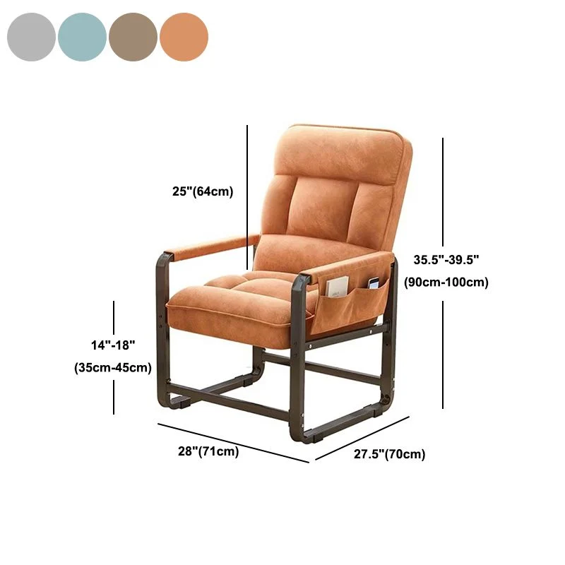 Chaise de travail à dossier réglable de chaise de bureau à domicile de style moderne sans roues Clearhalo
