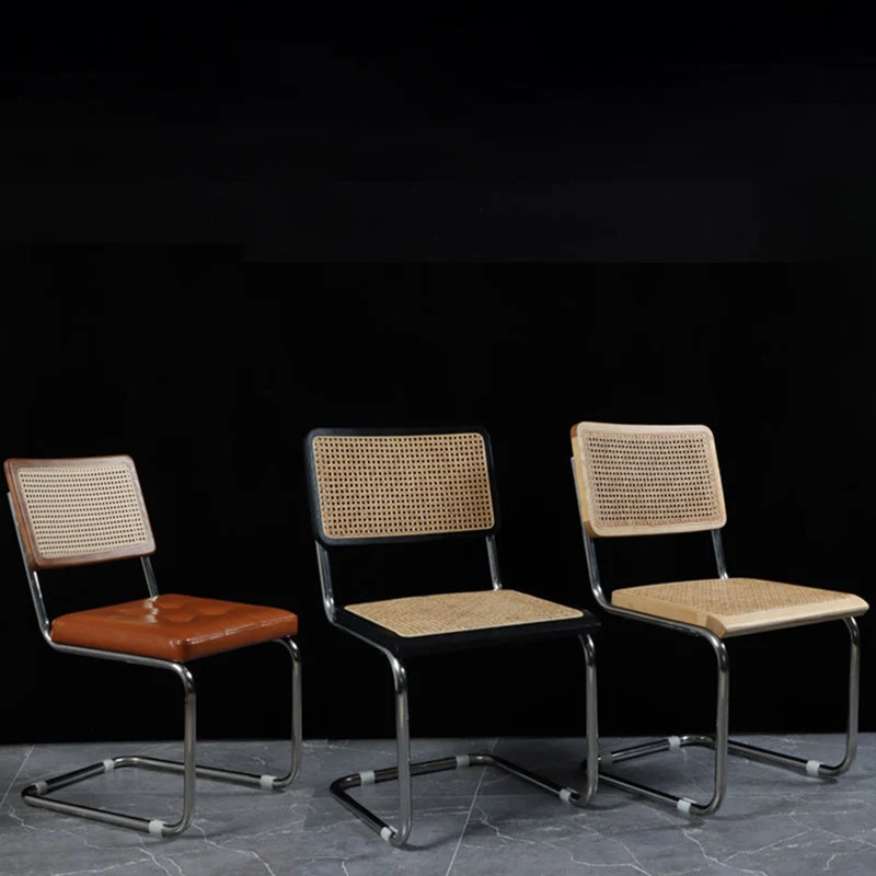 Chaise de travail ergonomique en bois moderne, chaise de travail à dossier moyen, sans roues Clearhalo