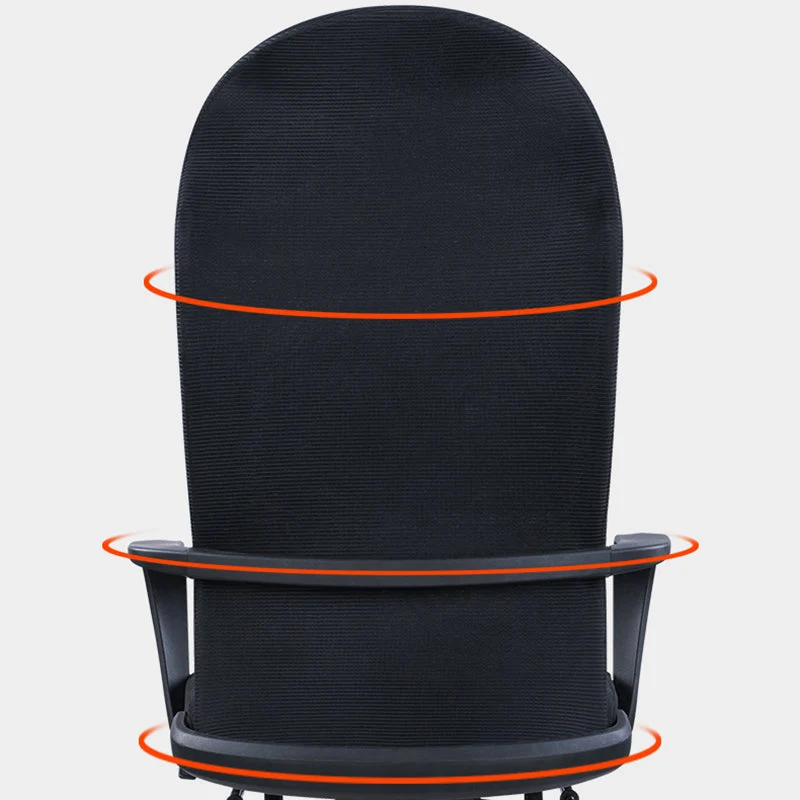 Chaise de travail ergonomique à dossier haut, chaise de bureau à bras fixes de style moderne Clearhalo