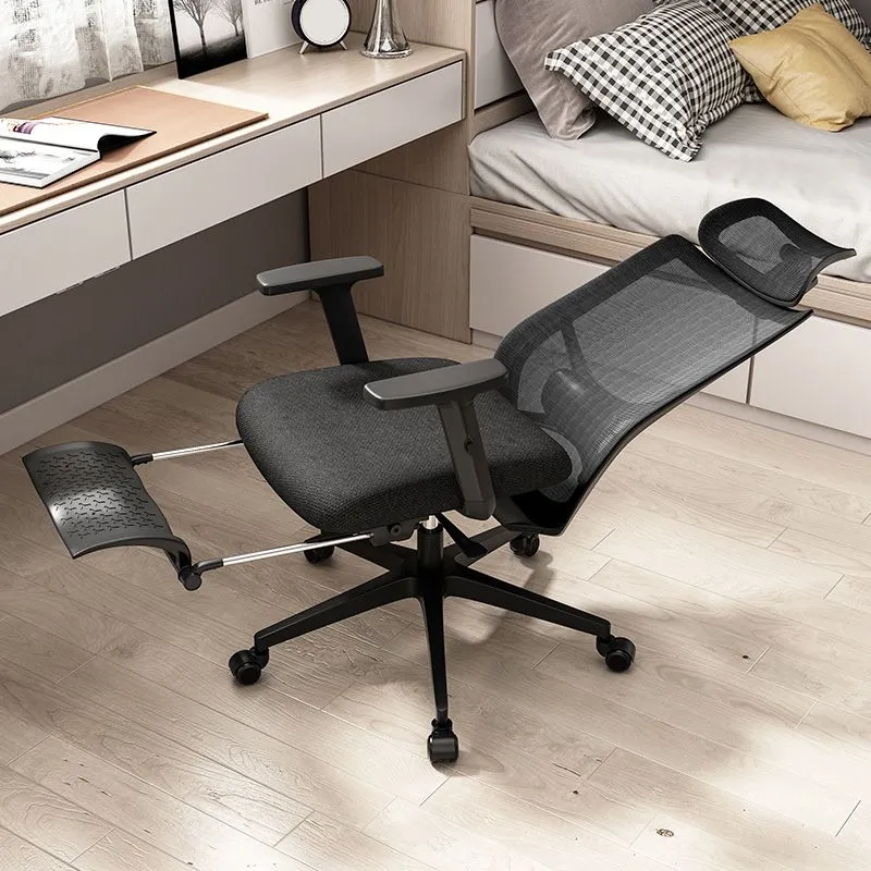 Chaise de travail ergonomique en maille, bras réglables avec repose-pieds, chaise de bureau Clearhalo