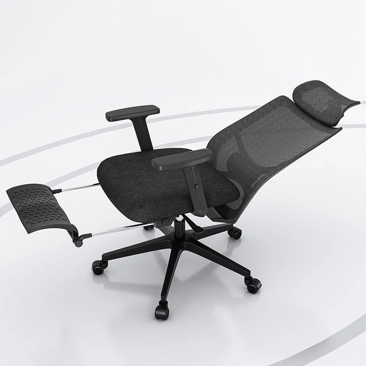 Chaise de travail ergonomique en maille, bras réglables avec repose-pieds, chaise de bureau Clearhalo