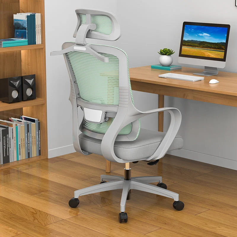 Chaise de travail ergonomique en maille, chaise de bureau moderne à bras fixes à dossier haut Clearhalo