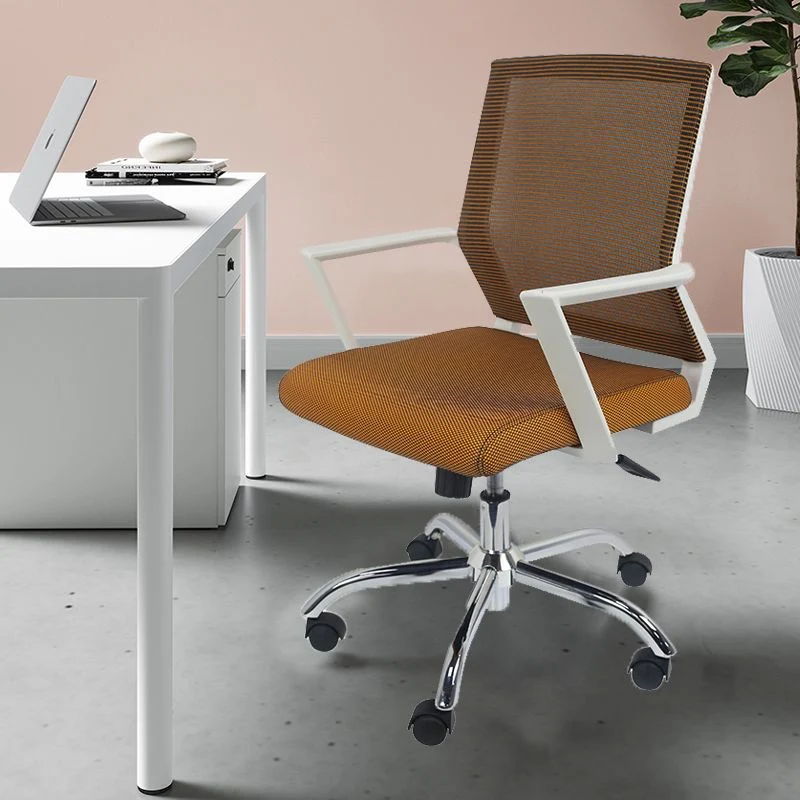 Chaise de travail ergonomique moderne en maille, chaise pivotante à bras fixes pour bureau Clearhalo