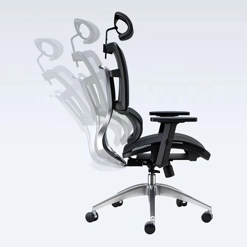 Chaise de travail ergonomique moderne en maille, chaise pivotante à bras réglables à dossier haut Clearhalo