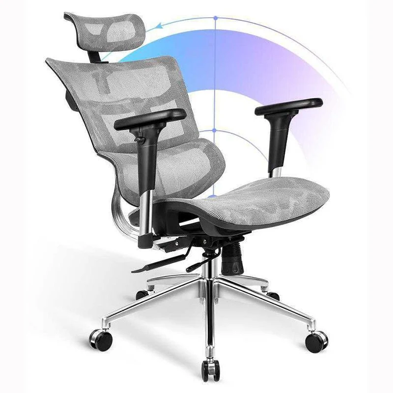 Chaise de travail ergonomique moderne en maille, chaise pivotante à bras réglables à dossier haut Clearhalo