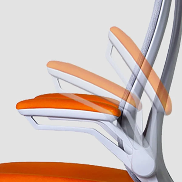 Chaise de travail ergonomique moderne en maille, chaise pivotante à bras rembourrés à dossier moyen Clearhalo