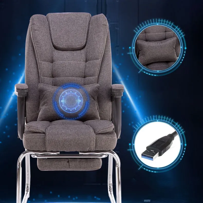 Chaise de travail ergonomique de style moderne, chaise de bureau rembourrée à dossier haut Clearhalo