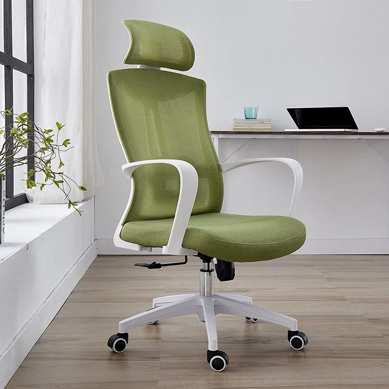 Chaise de travail en maille, cadre en nylon, chaise de bureau à bras fixe avec roues Clearhalo
