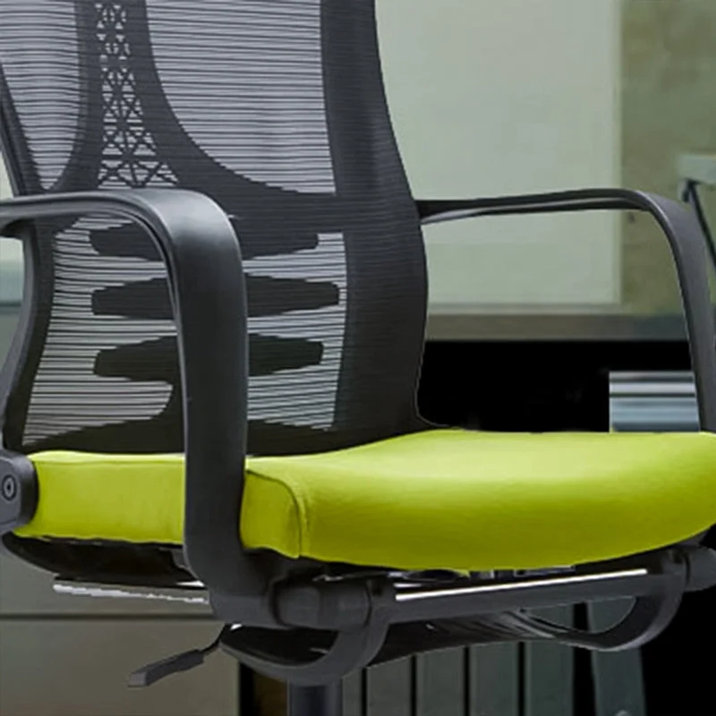 Chaise de travail en maille à dossier moyen, cadre en nylon, chaise de bureau à bras fixe avec roulettes Clearhalo