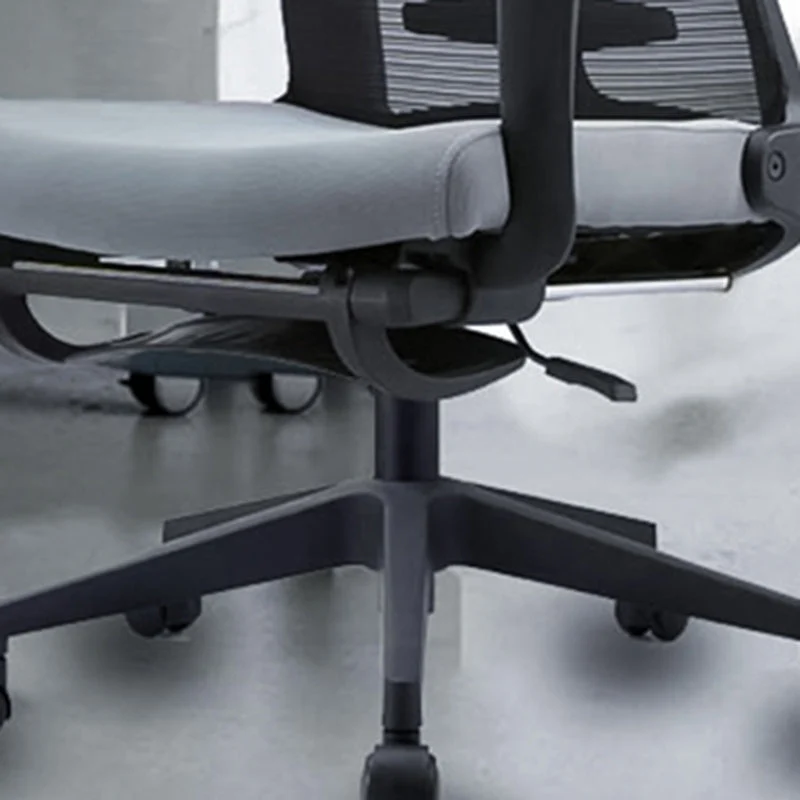 Chaise de travail en maille à dossier moyen, cadre en nylon, chaise de bureau à bras fixe avec roulettes Clearhalo