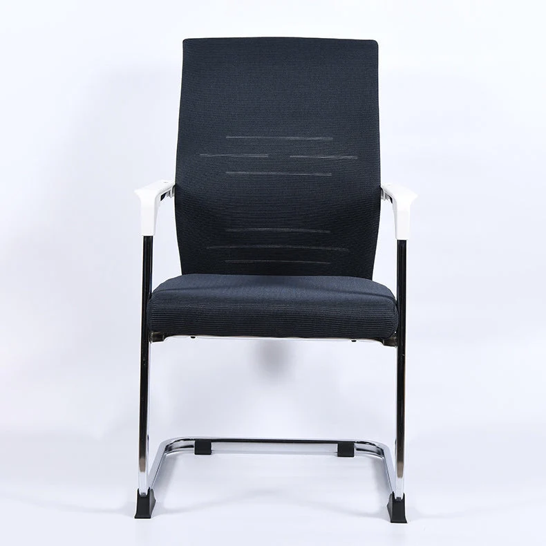 Chaise de travail en maille de style moderne, ergonomique à dossier moyen, sans roues, chaise de bureau Clearhalo