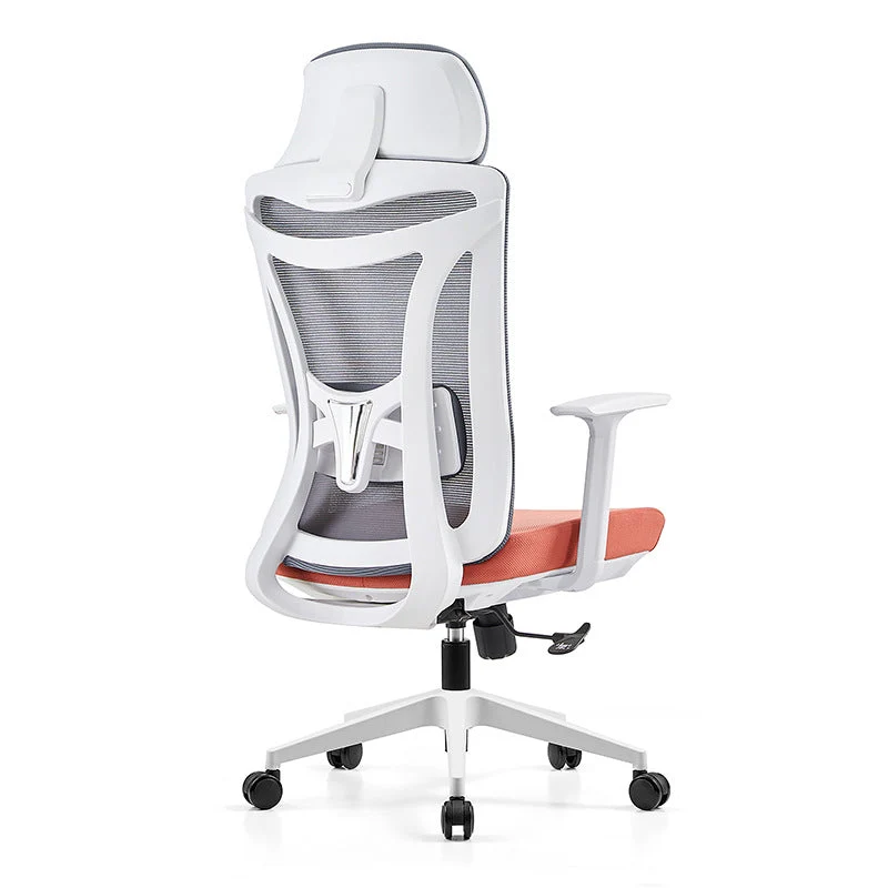 Chaise de travail moderne à accoudoirs réglables avec roulettes et dossier en maille Clearhalo