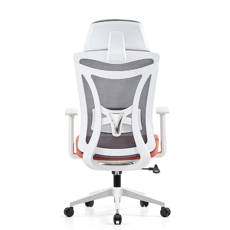 Chaise de travail moderne à accoudoirs réglables avec roulettes et dossier en maille Clearhalo