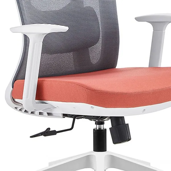 Chaise de travail moderne à accoudoirs réglables avec roulettes et dossier en maille Clearhalo