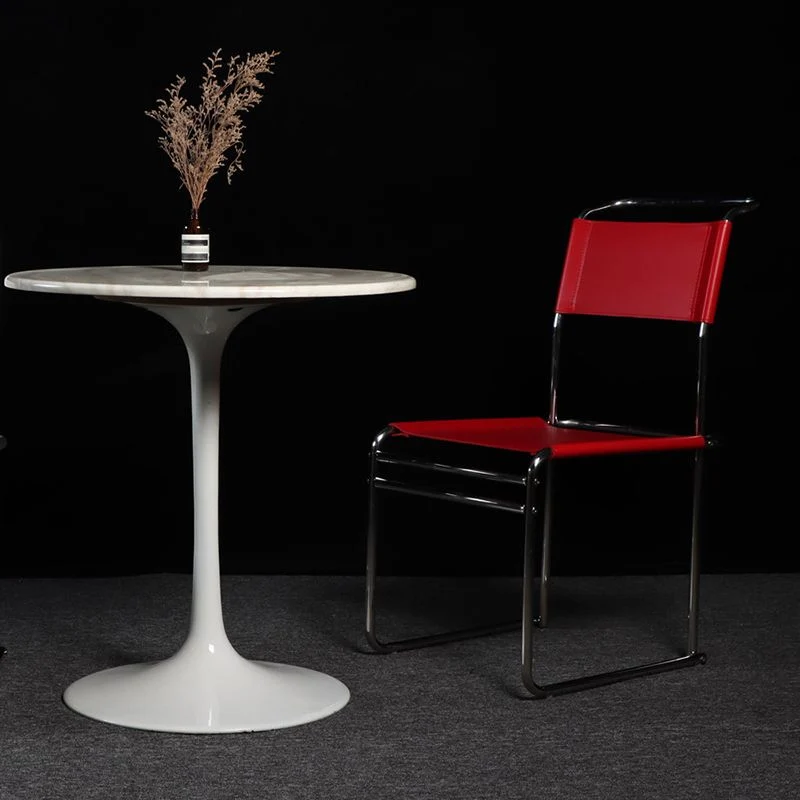 Chaise de travail moderne en faux cuir, chaise de travail sans accoudoirs à dossier moyen Clearhalo