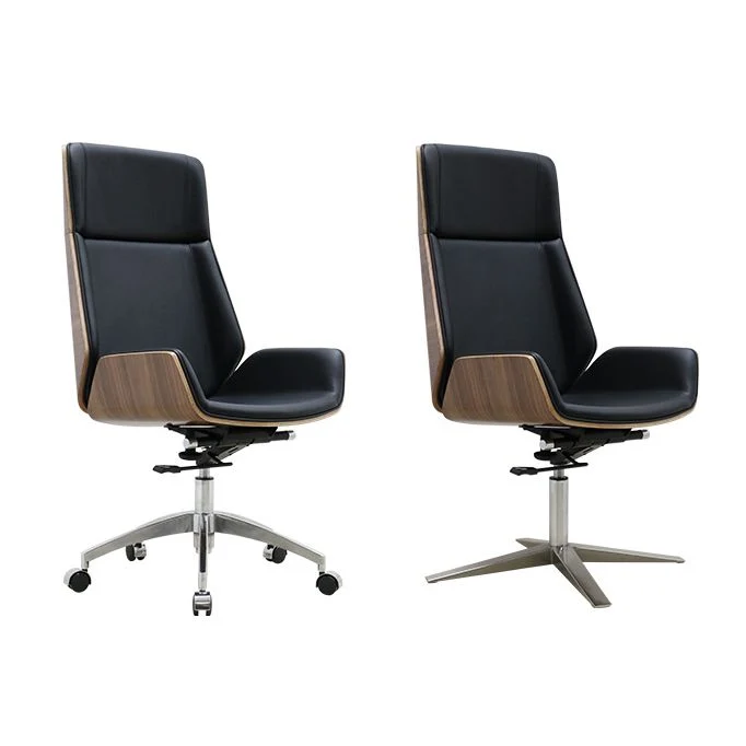 Chaise de travail moderne en métal chromé avec roulettes, chaise de bureau ergonomique exécutive Clearhalo