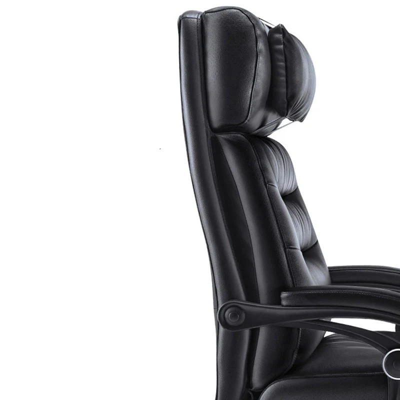 Chaise de travail moderne réglable en hauteur, chaise de bureau en cuir avec roulettes Clearhalo