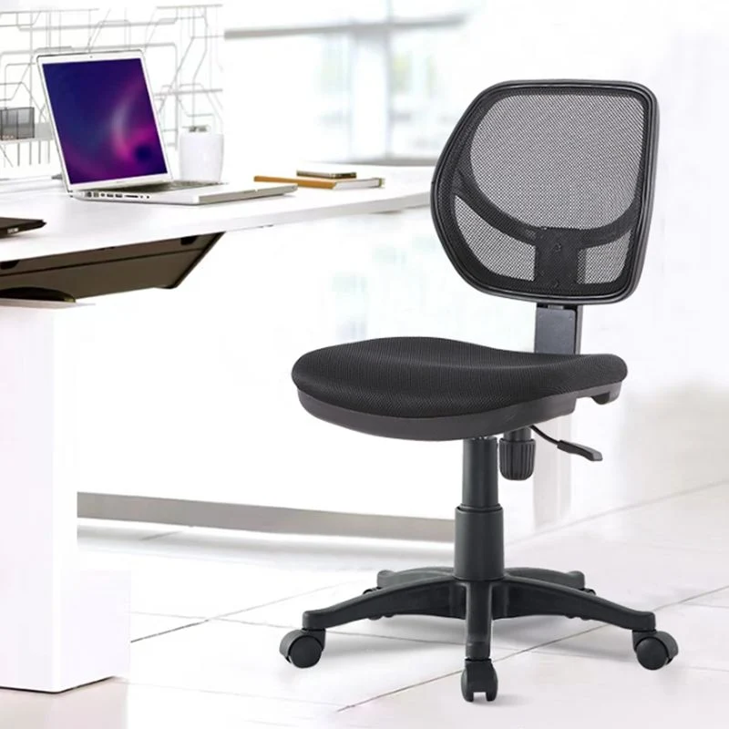 Chaise de travail moderne sans bras, roues incluses, chaise de conférence pour le bureau Clearhalo