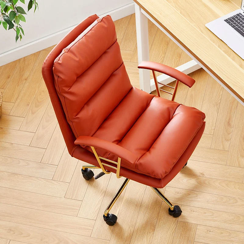 Chaise de travail moderne en simili cuir, à bras fixes, pour bureau Clearhalo