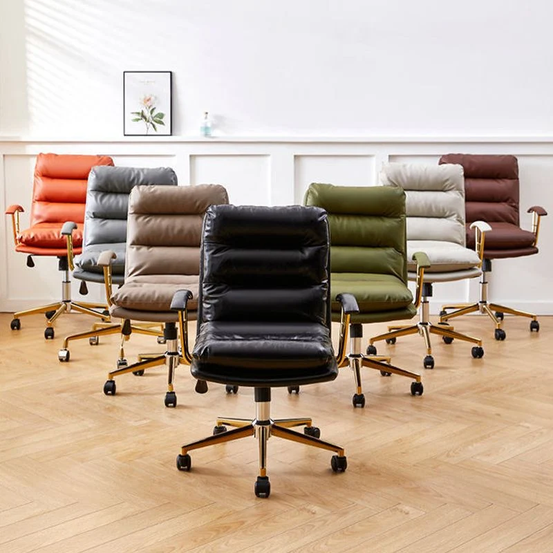 Chaise de travail moderne en simili cuir, à bras fixes, pour bureau Clearhalo