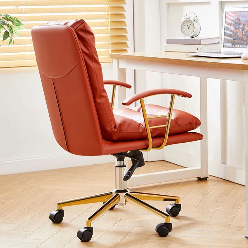 Chaise de travail moderne en simili cuir, à bras fixes, pour bureau Clearhalo