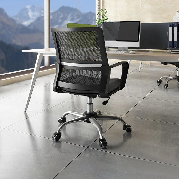 Chaise de travail pivotante de style moderne, chaise de bureau à mécanisme d'inclinaison avec bras fixes Clearhalo