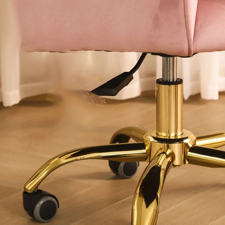 Chaise de travail pivotante de style moderne, chaise de bureau rembourrée avec accoudoirs fixes Clearhalo