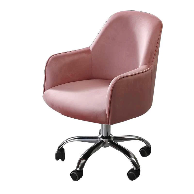 Chaise de travail pivotante de style moderne, chaise de bureau rembourrée avec accoudoirs fixes Clearhalo