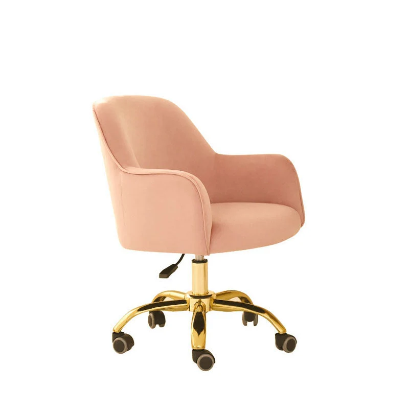 Chaise de travail pivotante de style moderne, chaise de bureau rembourrée avec accoudoirs fixes Clearhalo