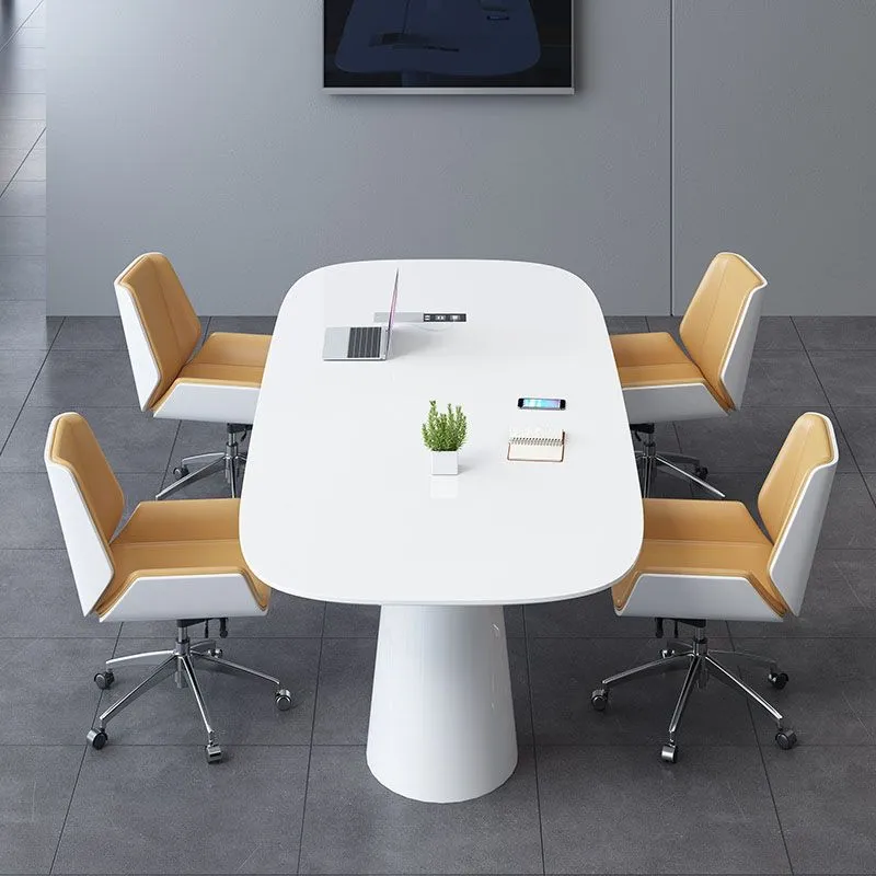 Chaise de travail pivotante de style moderne, chaise de bureau en similicuir avec accoudoirs fixes Clearhalo