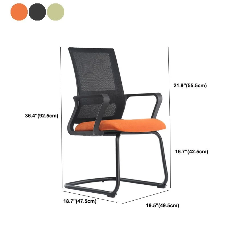 Chaise de travail rembourrée à dossier moyen en similicuir noir et en maille Clearhalo