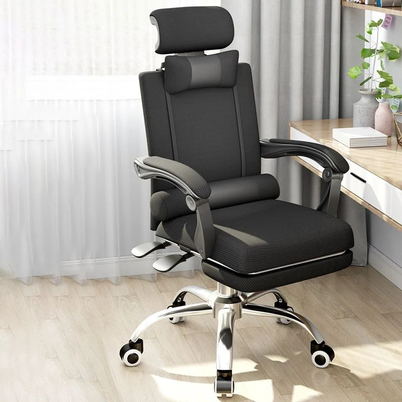 Chaise de travail rembourrée ergonomique, chaise de bureau moderne avec roulettes Clearhalo
