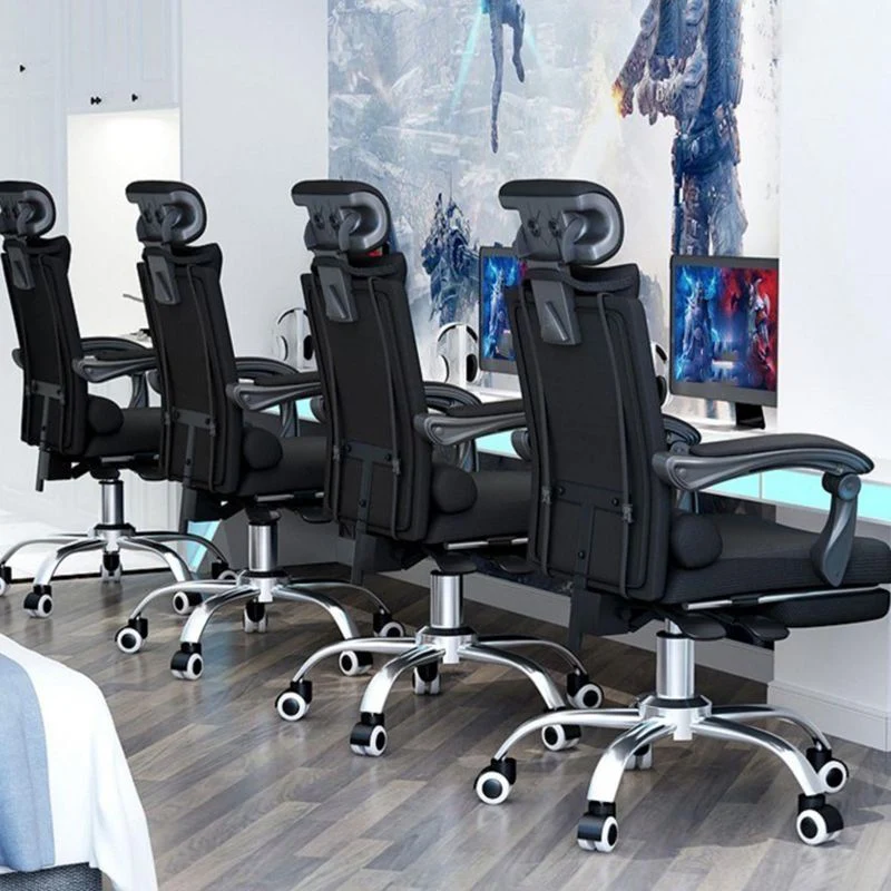 Chaise de travail rembourrée ergonomique, chaise de bureau moderne avec roulettes Clearhalo