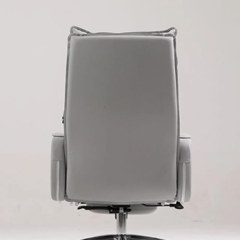 Chaise de travail rembourrée ergonomique, chaise de bureau moderne avec bras en simili cuir Clearhalo