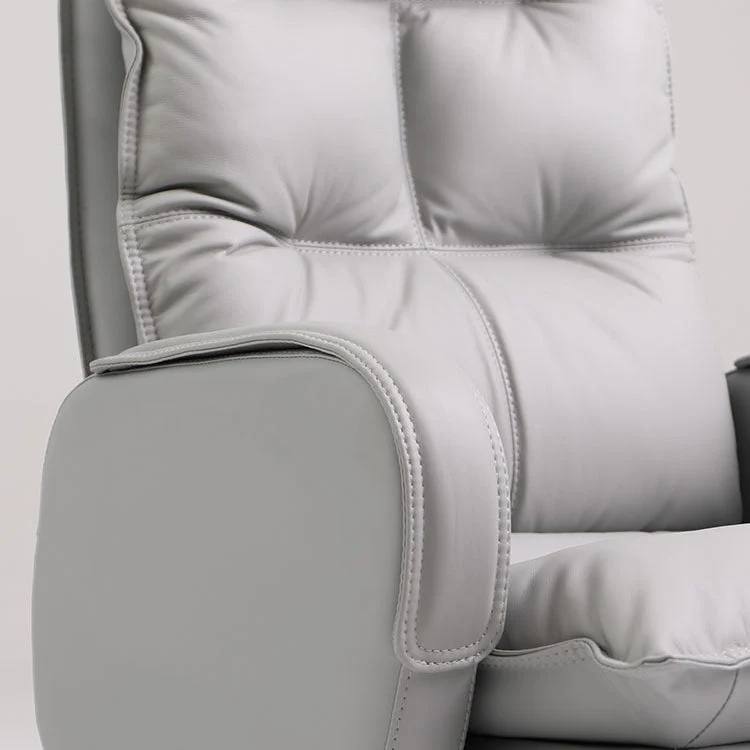 Chaise de travail rembourrée ergonomique, chaise de bureau moderne avec bras en simili cuir Clearhalo