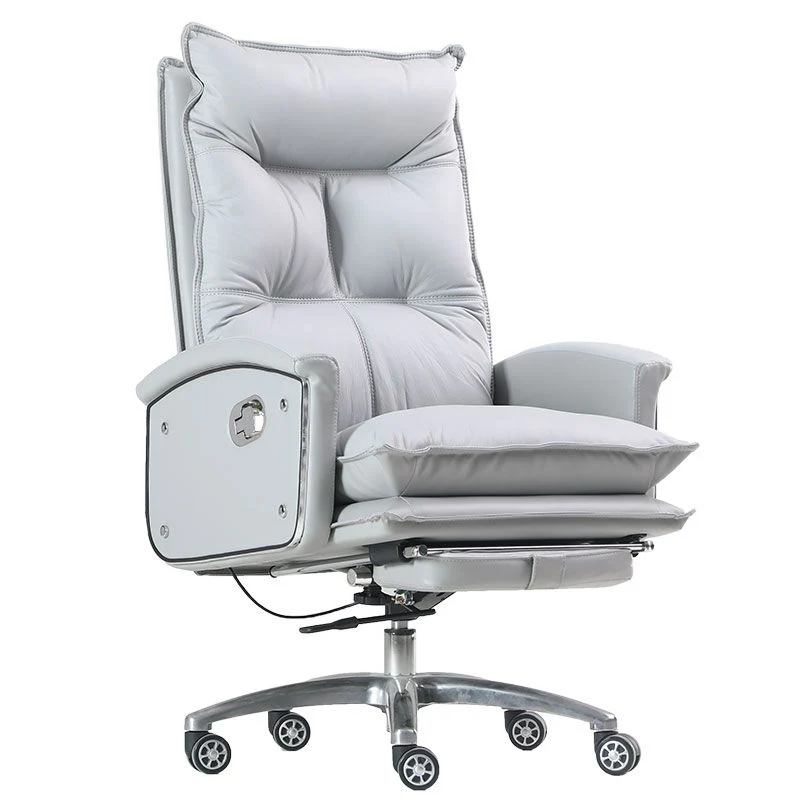 Chaise de travail rembourrée moderne, fauteuil en similicuir avec roulettes Clearhalo