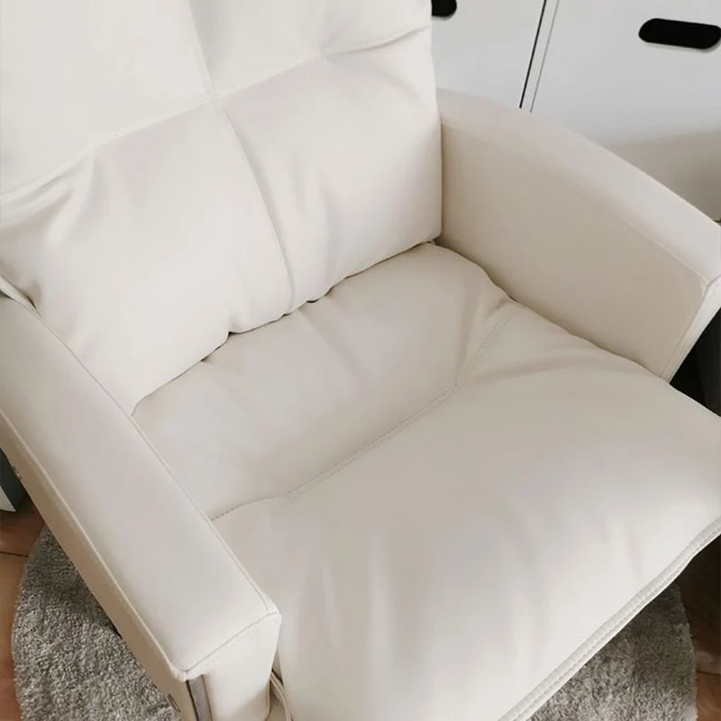 Chaise de travail rembourrée moderne, fauteuil en similicuir avec roulettes Clearhalo