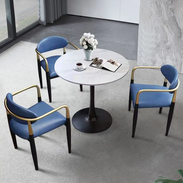 Chaise de travail rembourrée de style moderne avec bras en similicuir Clearhalo