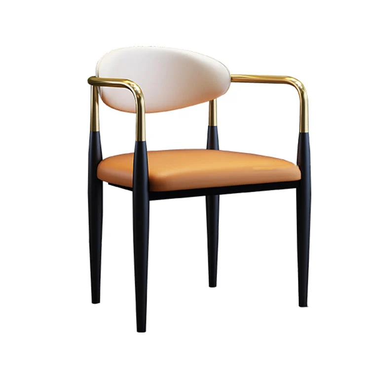 Chaise de travail rembourrée de style moderne avec bras en similicuir Clearhalo