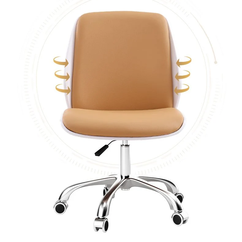 Chaise de travail en simili cuir, chaise de bureau pivotante et réglable, moderne, sans accoudoirs Clearhalo