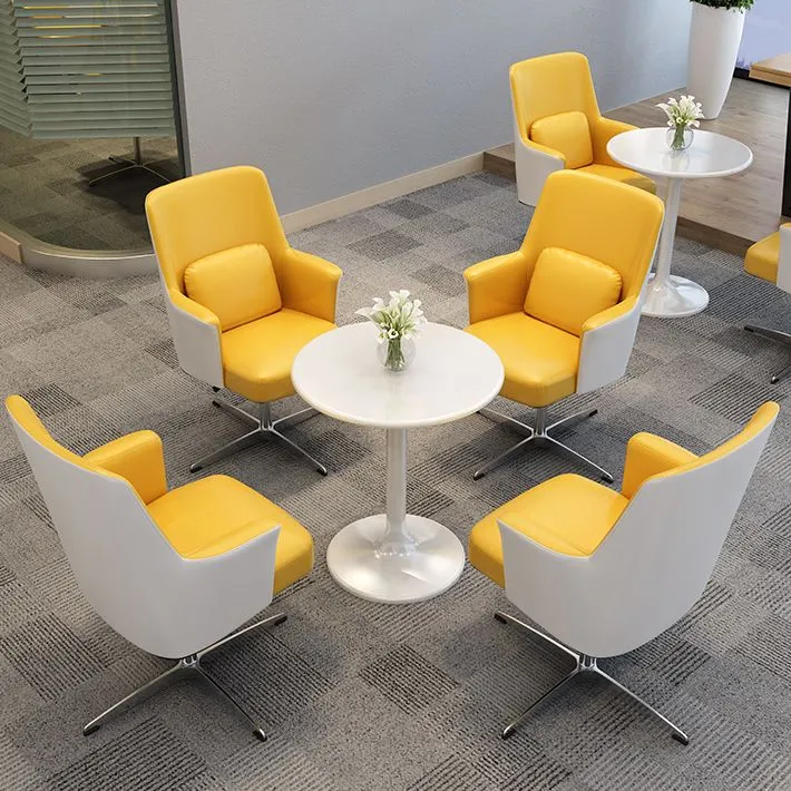 Chaise de travail en simili cuir, chaise de bureau pivotante réglable et moderne avec accoudoirs fixes Clearhalo