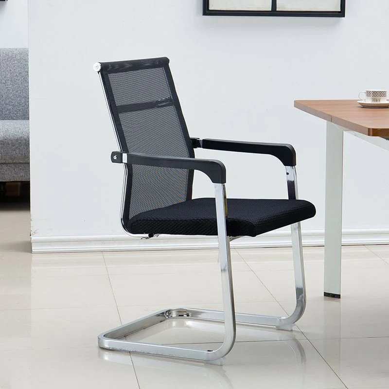 Chaise de travail de style moderne, sans roues, chaise de bureau en maille avec bras fixes Clearhalo