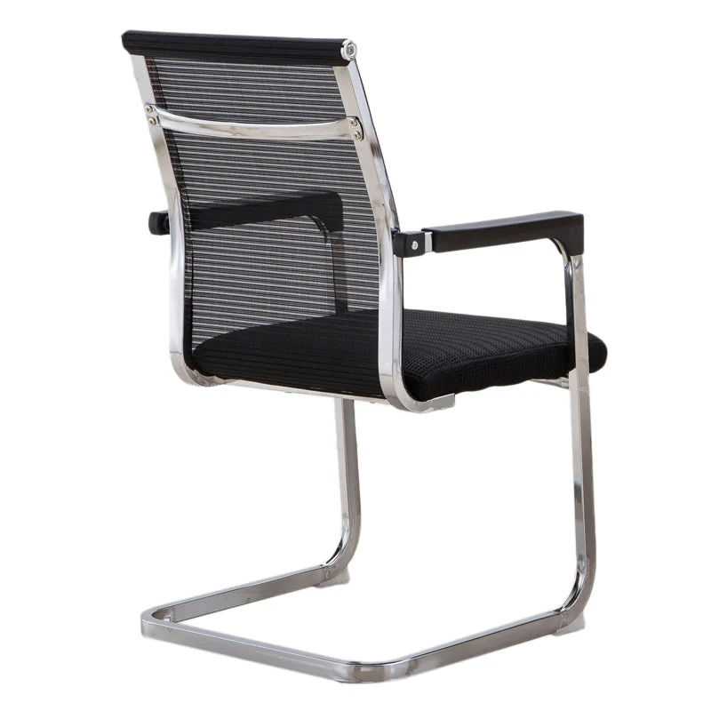 Chaise de travail de style moderne, sans roues, chaise de bureau en maille avec bras fixes Clearhalo