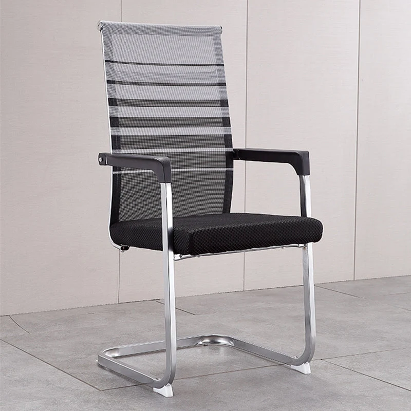 Chaise de travail de style moderne, sans roulettes, chaise de bureau avec accoudoirs fixes Clearhalo